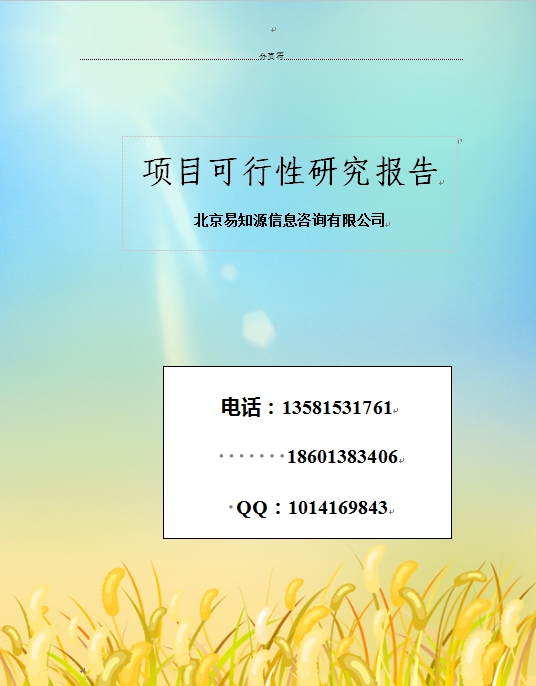 發(fā)電場(chǎng)項(xiàng)目可行性報(bào)告 北京項(xiàng)目可行性報(bào)告