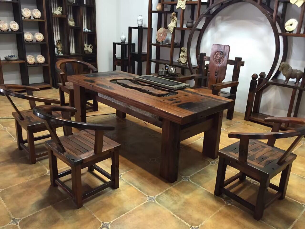 老船木流水茶臺