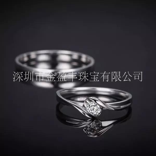 韓版18k金情侶對戒南非天然裸鉆石簡約求婚鑲鉆戒指廠家直銷   18k金鉆石情侶對戒