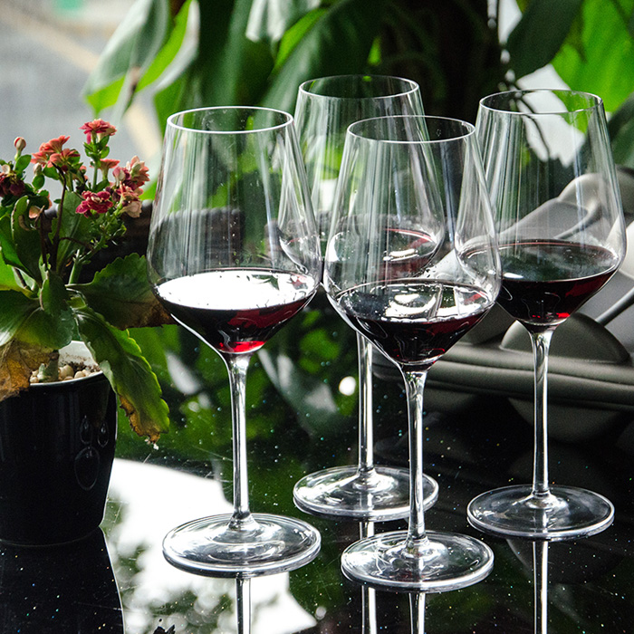 芯銳暢享套裝四只水晶紅酒杯家用葡萄酒杯高腳杯創(chuàng)意外帶酒杯