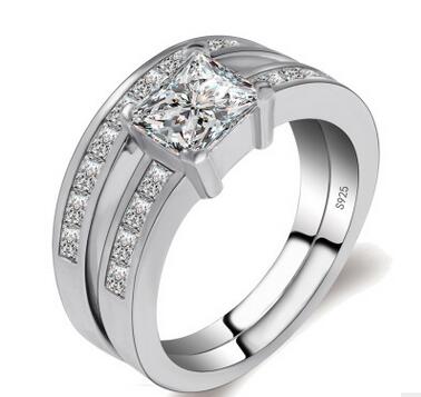 個性排鉆微鑲戒指歐美套戒款式結(jié)婚鉆戒指環(huán)套戒正方鋯石情侶對戒