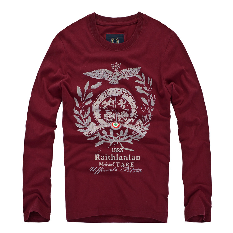 意大利空軍一號(hào)長(zhǎng)袖T恤加工定做 廣告文化衫定制