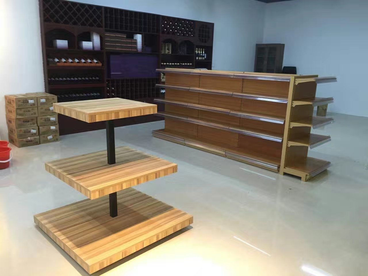 母嬰店三層展示架 鋼木三層展示架多少錢