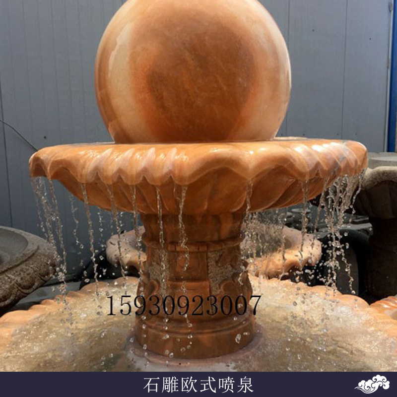 別墅庭院/園林廣場石雕歐式噴泉定制流水噴泉花盆雕塑擺件