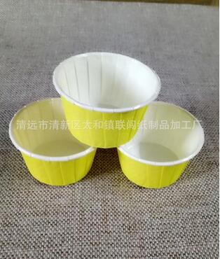 廠家在線銷售淋膜卷口杯型號(hào)50*39中號(hào)純黃色  廠家直銷