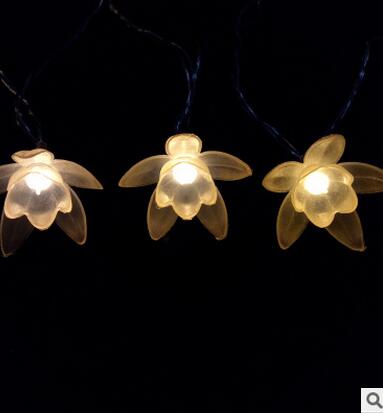 20led燈串 百合花彩燈 花類電池?zé)舸?庭院臥室裝飾花燈圣誕燈