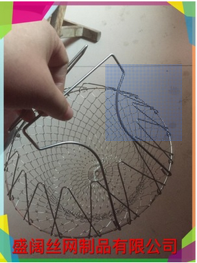 廠家直銷食品籃 油炸籃 伸縮籃 201不銹鋼折疊藍雞塊薯條籃小炸籃