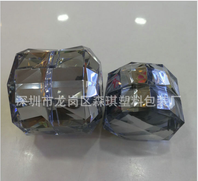 廠家供應(yīng) 15克亞克力百角鉆石膏霜瓶 面霜瓶分裝瓶 化妝品瓶子