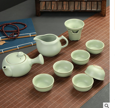 天青開片10頭汝窯功夫茶具供應商  功夫茶具批發(fā) 功夫茶具廠家