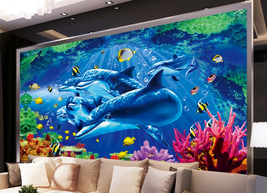 電視背景墻 無縫墻畫  無縫墻畫價格