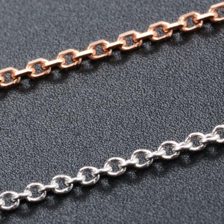 工廠定制批發(fā)18k黃金十字鏈O字鏈 白金玫瑰金*項(xiàng)鏈女一件代發(fā)