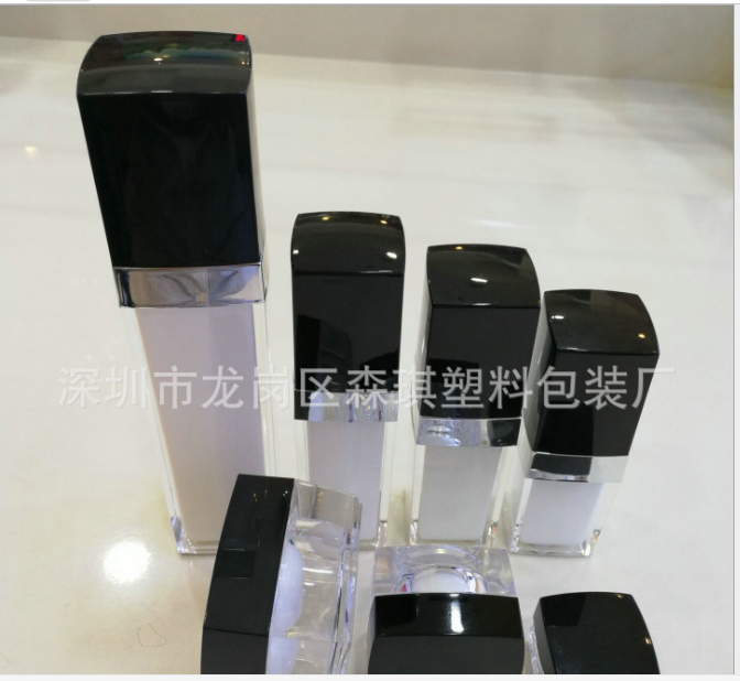 廠家直銷(xiāo)化妝品套裝 15克四方形膏霜瓶 面霜瓶 15ml四方形乳液瓶