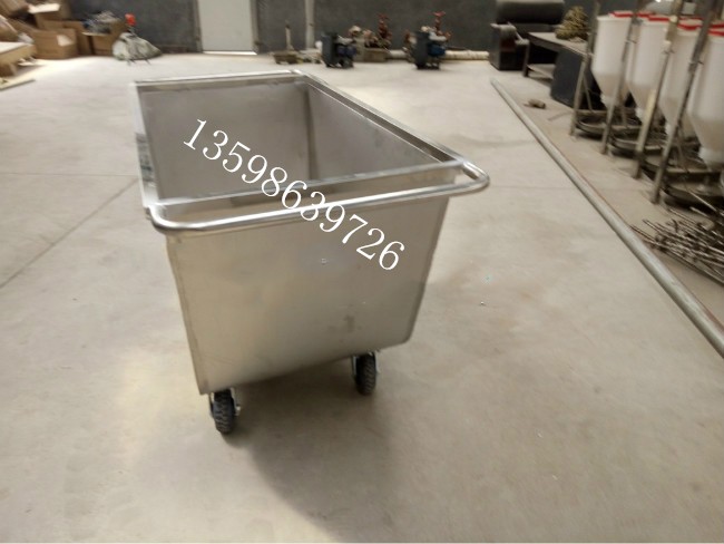 畜牧豬用飼料車(chē)不銹鋼飼料斗車(chē)手推車(chē)雞場(chǎng)飼料轉(zhuǎn)運(yùn)車(chē)豬用