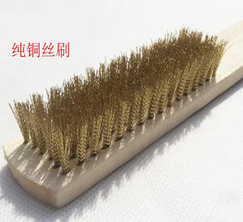 文玩核桃工具毛刷 文玩工具毛刷廠家批發(fā)鍍銅鋼絲刷木柄清洗鋼絲刷
