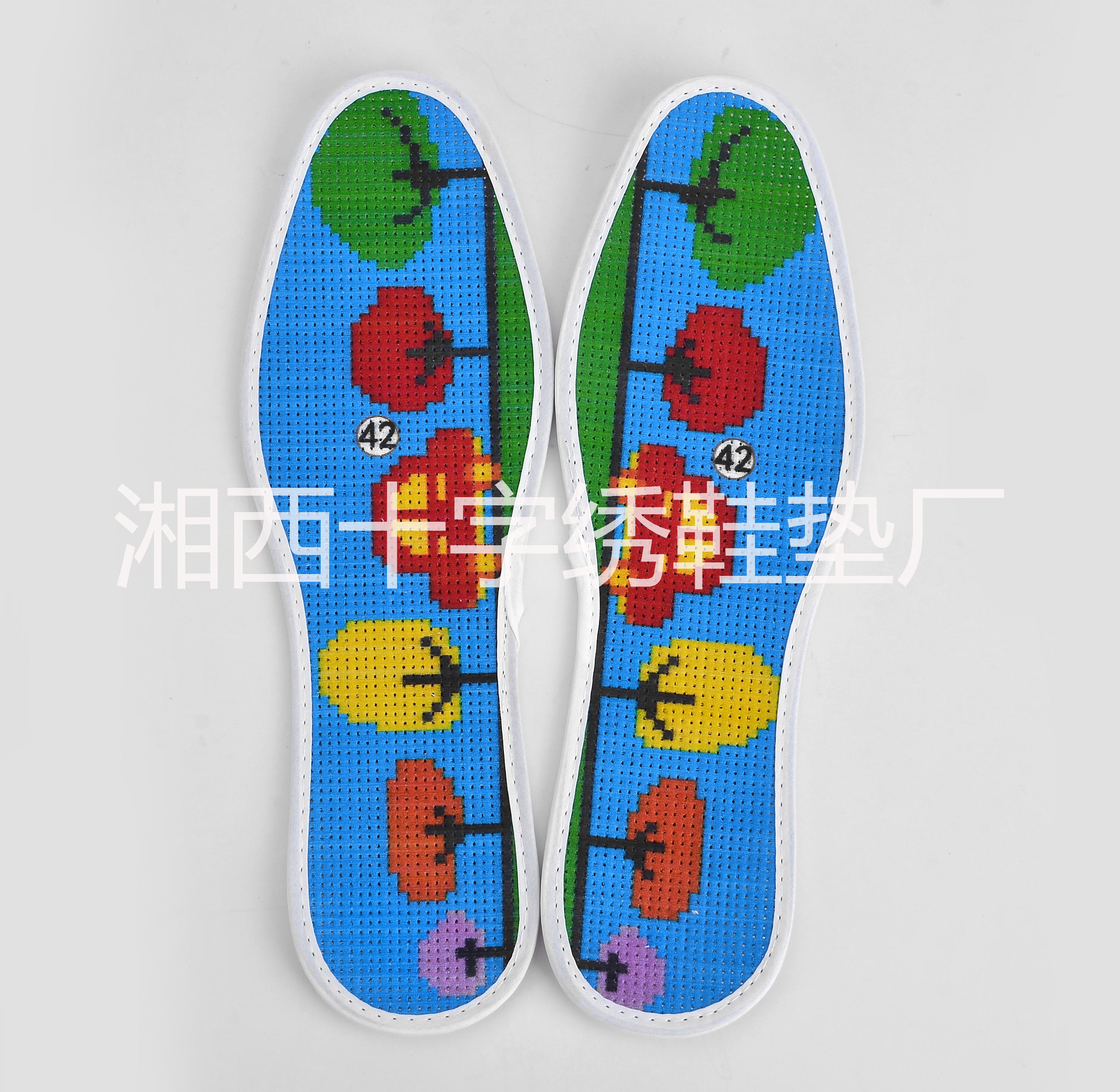 供應(yīng)用于手工的卡通十字繡*半成品鞋墊 印花十字繡*半成品鞋墊