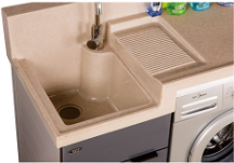 低光灰洗衣柜左右盆  洗衣柜左盆供貨商 洗衣柜高低盆價(jià)格 洗衣柜