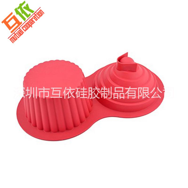 2連硅膠蛋糕模 硅膠廚房用品2連體DIY烘焙蛋糕模 花盆形硅膠蛋糕模 塔形巧克力模