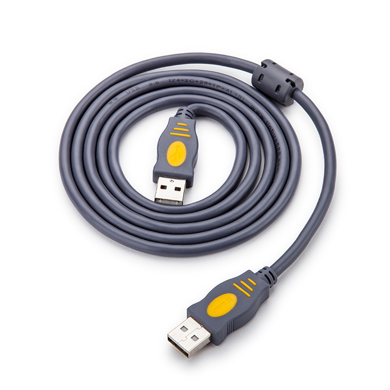 USB對(duì)接線 USB線 公-公 1.5米USBA-A 灰色銅