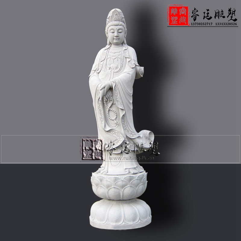 漢白玉觀音雕塑 人物石雕 花崗巖佛像雕刻 漢白玉觀音像 漢白玉觀音像定制 漢白玉觀音像價(jià)格
