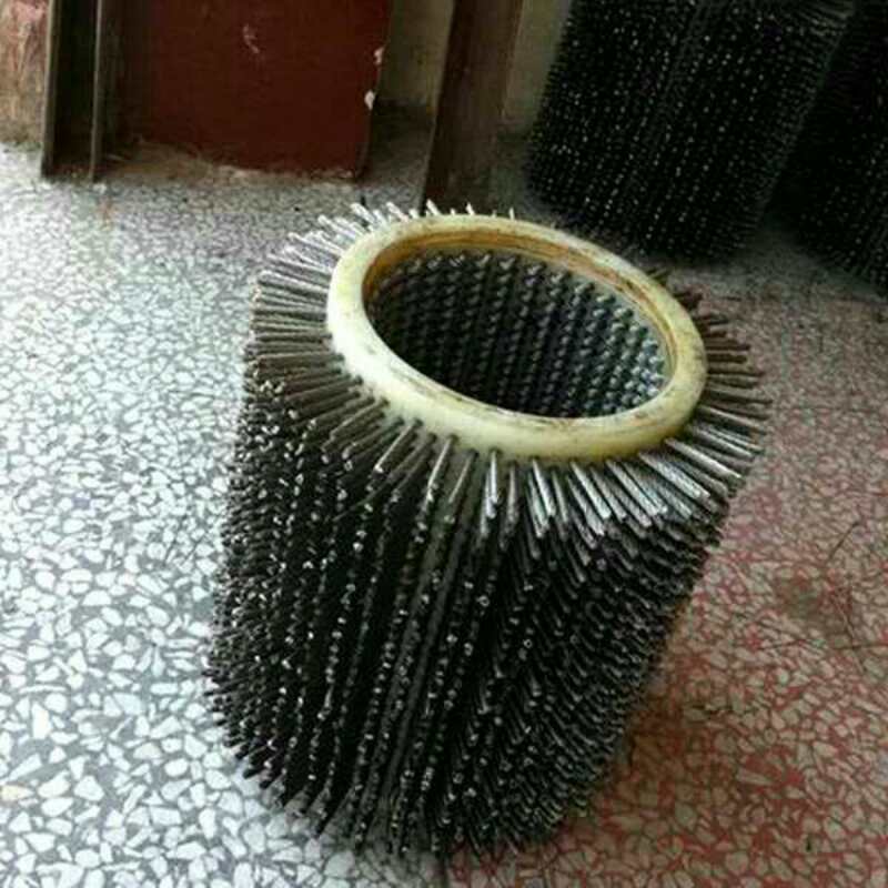 廠家*鋼絲輥 拋光去銹鋼絲刷輥 螺旋鋼絲輥刷果蔬清洗機(jī)毛刷輥