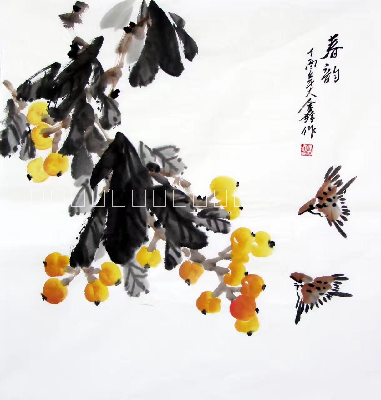 畫框裝裱辦公室酒店會所臥室客廳現(xiàn)代簡約中式純手繪水墨花鳥裝飾畫廠家直銷