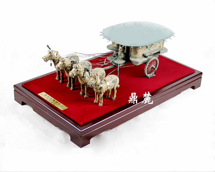 供應(yīng)陜西特色禮品秦始皇兵馬俑文物復(fù)制品銅車馬擺件 西安秦始皇兵馬俑銅車馬擺件