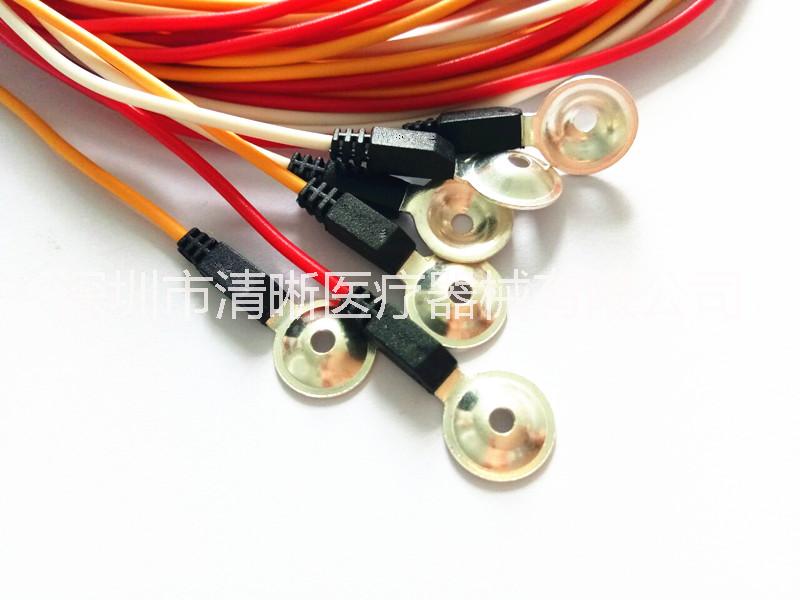 清晰-銀盤(pán)電極線 盤(pán)狀電極 腦電 1.5米腦電導(dǎo)聯(lián)線(成人款）