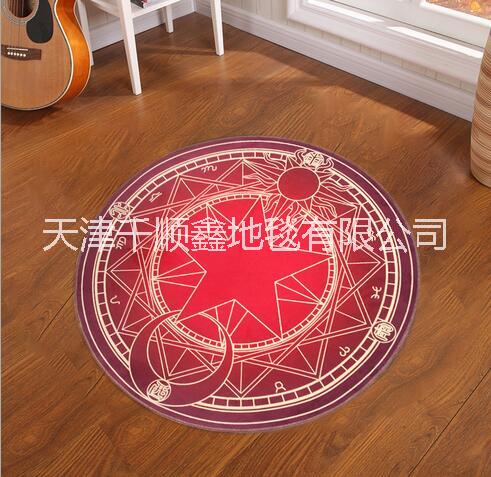 卡通兒童房地毯臥室地毯可愛床邊毯環(huán)保圓形兒童地墊供應(yīng)