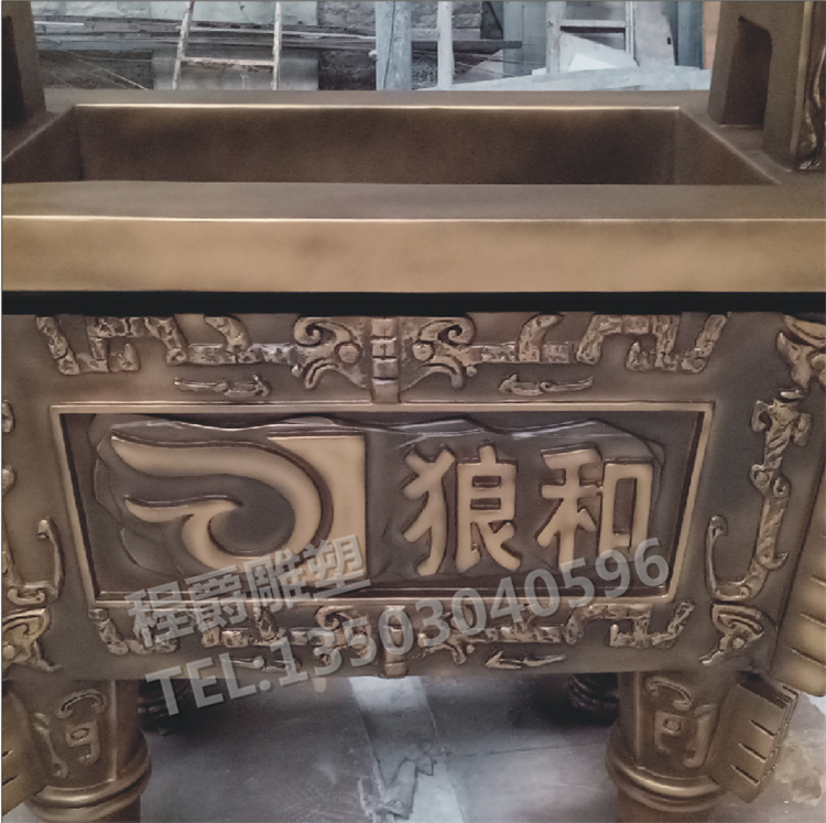 供應定做玻璃鋼鼎雕塑  玻璃鋼仿青銅鼎雕塑