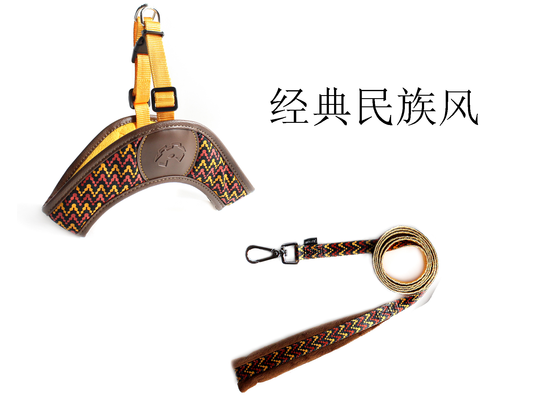 專業(yè)廠家生產*超柔布小中大型犬寵物三角胸背+牽引繩套裝有現(xiàn)貨寵物用品套裝 超柔布套裝