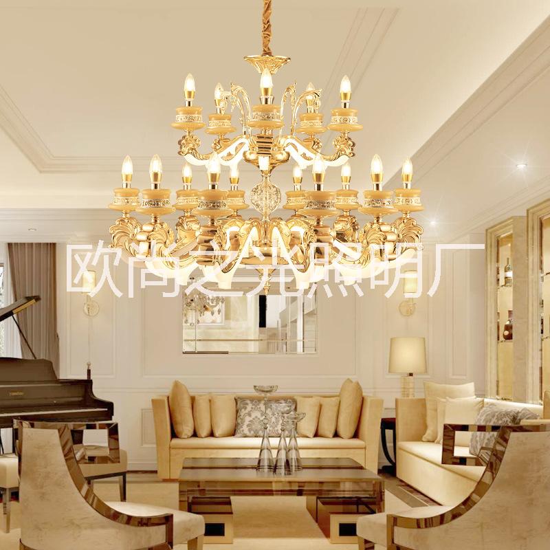 鋅合金歐式led吊燈 簡約客廳酒店別墅餐廳大堂蠟燭吊燈 廠家批發(fā) 6061