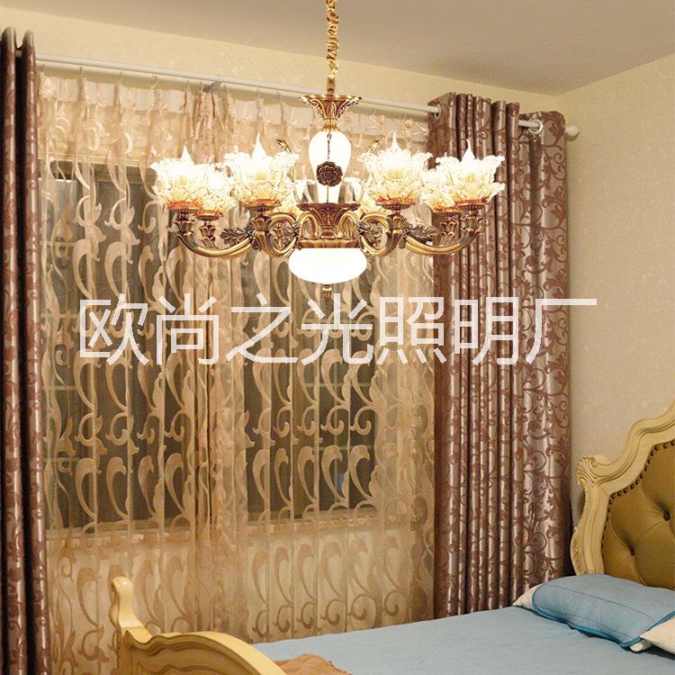 歐式吊燈 客廳水晶吊燈 大氣餐廳臥室吊燈 簡歐燈鋅合金玻璃燈具 6071