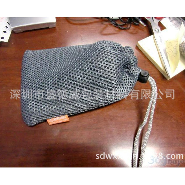 廠家定制新款網(wǎng)布束口袋 純色收口抽繩網(wǎng)眼袋防塵收納網(wǎng)布袋批發(fā)