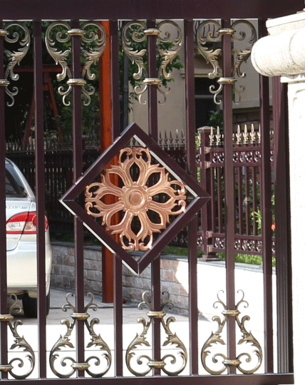 鋁藝門  鑄鋁別墅門 別墅進(jìn)戶門 別墅鋁藝大門 華雅鋁藝HY-M016