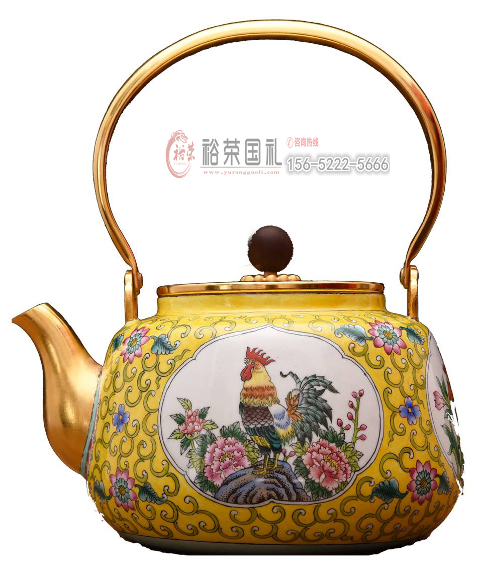 吉祥三寶銅胎琺瑯壺 霍鐵輝 劉少倩 鄭勇 三師聯(lián)合創(chuàng)作