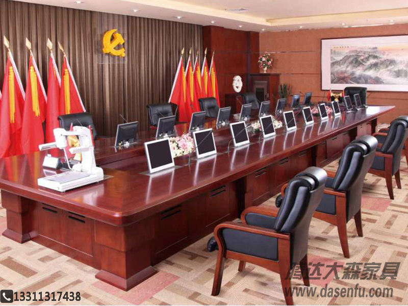 機關(guān)單位液晶屏可升降多媒體會議桌