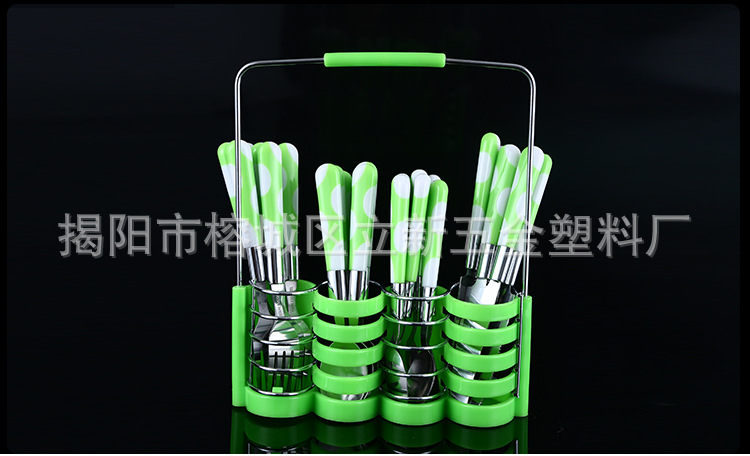 廠家直銷不銹鋼餐具套裝 半圓雙色手柄刀叉勺套裝 精致餐具批發(fā)