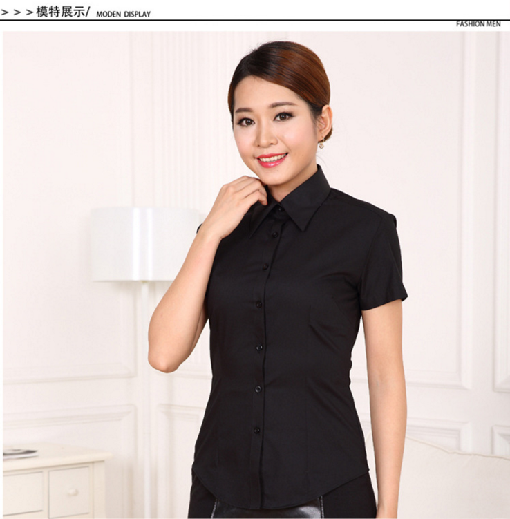 韓版新款修身女短袖商務(wù)職業(yè)裝襯衣酒吧KTV經(jīng)理修身工作服襯衣 商務(wù)職業(yè)裝批發(fā) 商務(wù)職業(yè)裝定做 廠家直銷商務(wù)職業(yè)裝