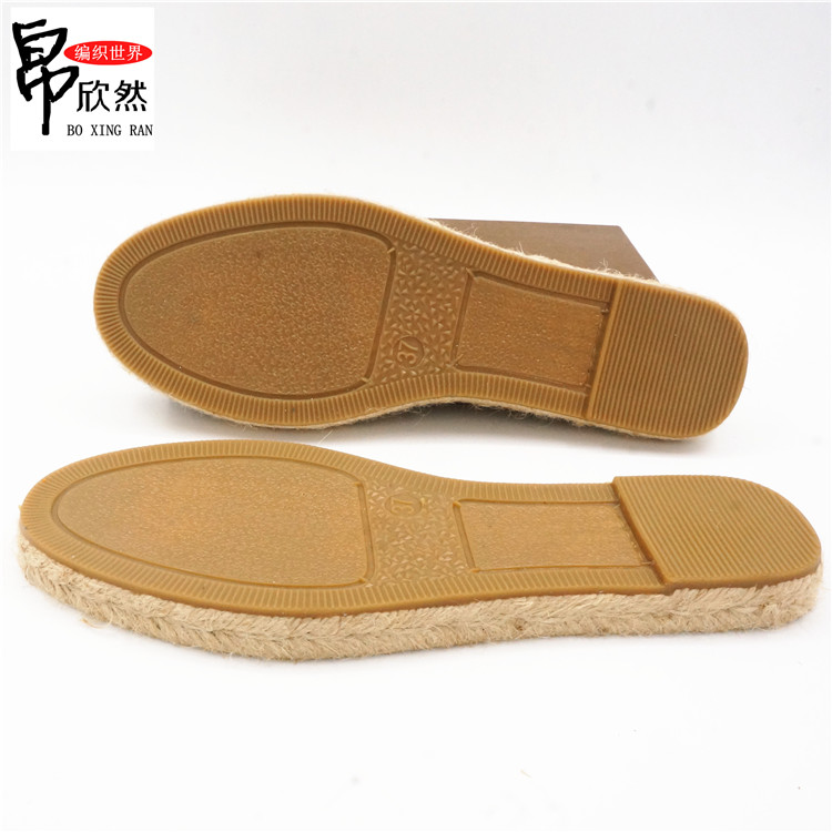 工廠直銷 草編漁夫鞋底20MM編織麻繩鞋底一體注塑麻底橡膠牛底大底