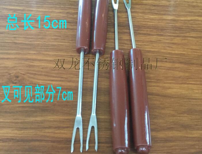 304不銹鋼水果叉 塑料水果叉 彩色水果叉 火鍋叉