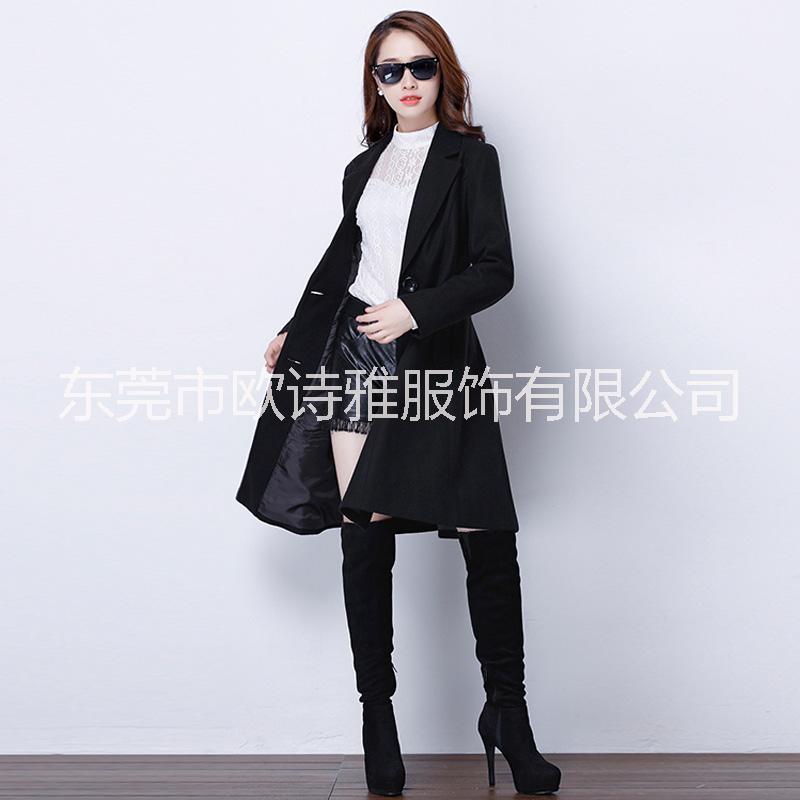 2017新品毛呢大衣秋冬外套廠家現(xiàn)貨 毛呢外套廠家 長款大衣批發(fā)