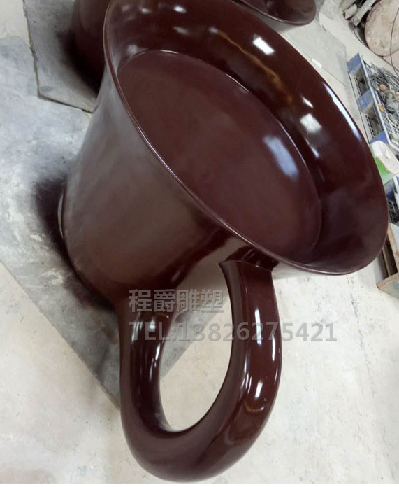 玻璃鋼杯雕塑 雕塑定做咖啡杯花盆