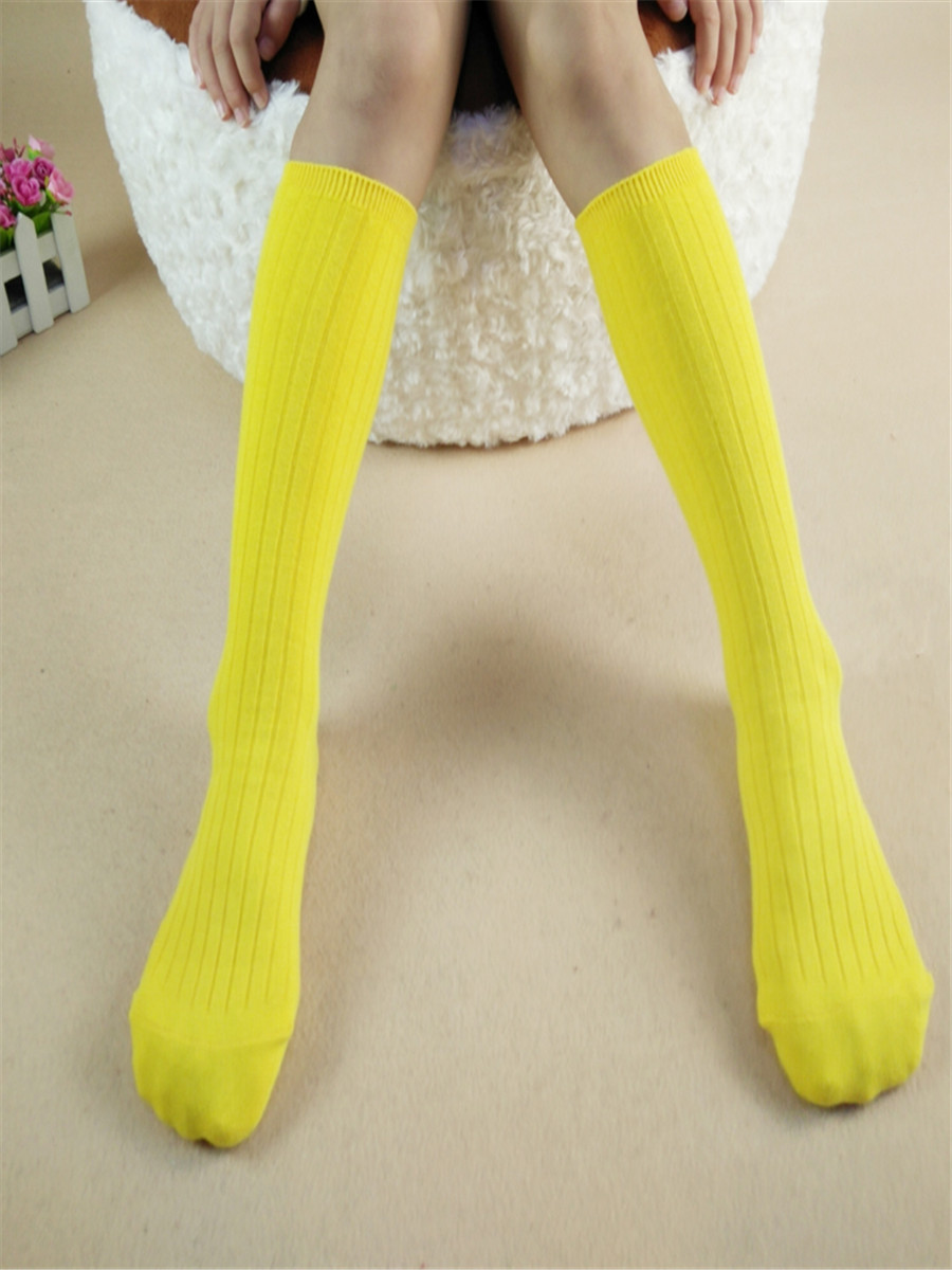 韓國精梳棉雙針粗豎條紋中筒襪兒童純棉高筒襪全棉男女童襪子