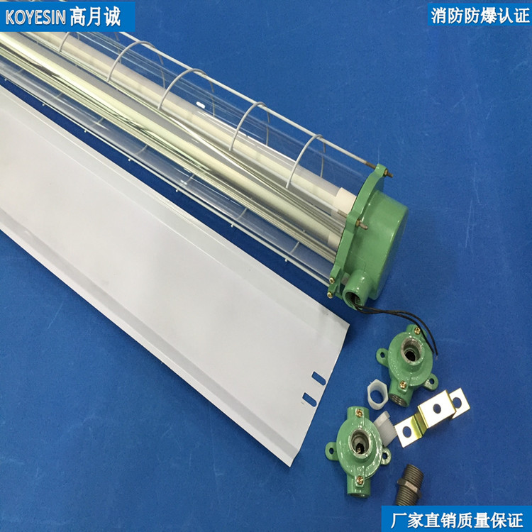 工廠供應(yīng)LED防爆燈1.2米單雙管LED倉庫防爆燈外殼 鐵網(wǎng)+玻璃罩