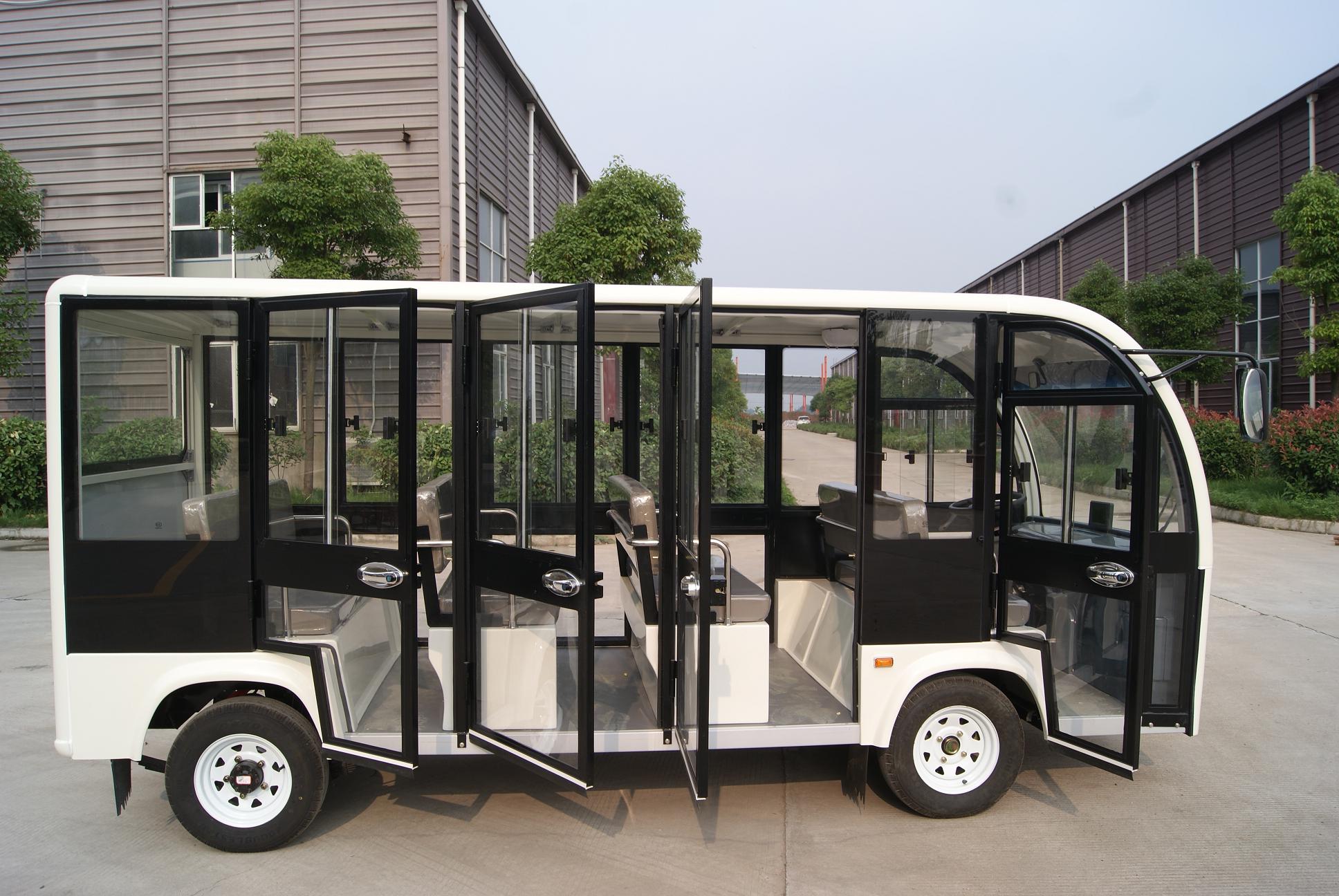 11座封閉式電動觀光車 門窗可拆卸封閉式觀光車 適用于四季