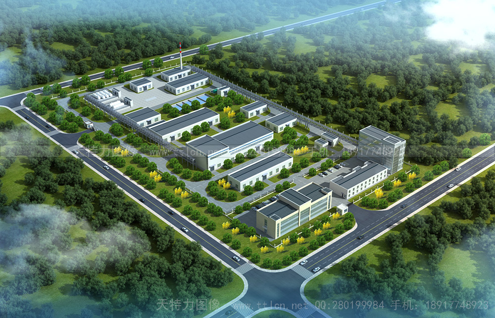 廠房廠區(qū)鳥瞰效果圖設(shè)計(jì)制作