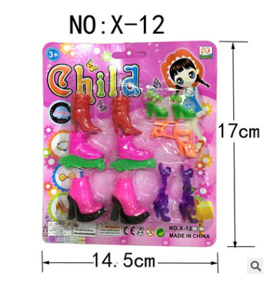 芭芘巴比娃娃套裝鞋子配件 吸板娃娃鞋子多款塑料玩具長(zhǎng)靴跳舞鞋