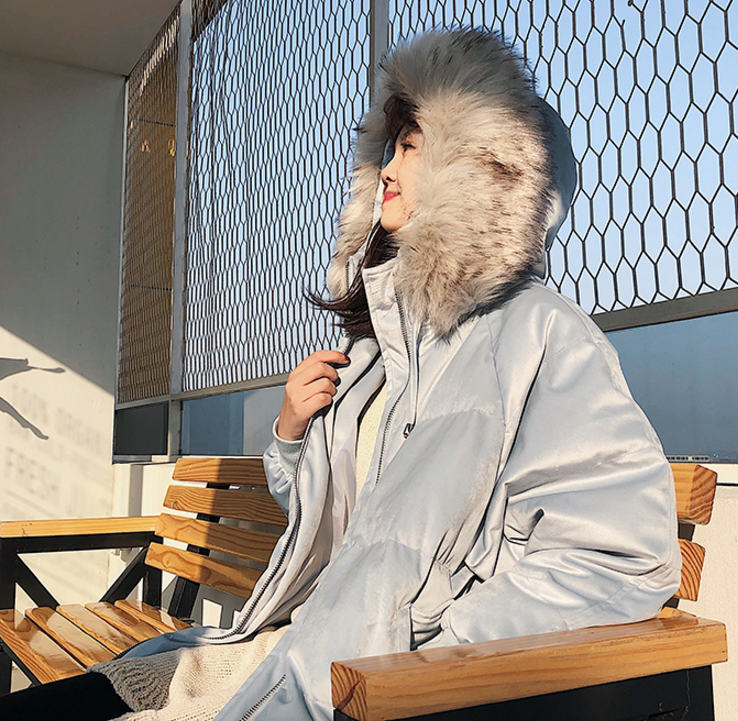 金絲絨棉服中長款大毛領(lǐng)棉衣加厚棉襖外套韓版收腰