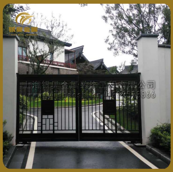 供應(yīng)電動大門遙控鐵藝門鐵藝門別墅電動門遙控平移門
