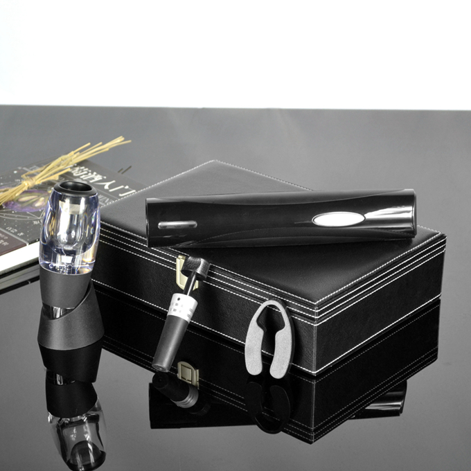 廠家批發(fā) 干電池式自動開酒器 葡萄酒開瓶器定制 紅酒開瓶器套裝